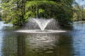 Fountain at Swan Lake Iris Gardens, Sumter, SC Royalty Free Stock Photo